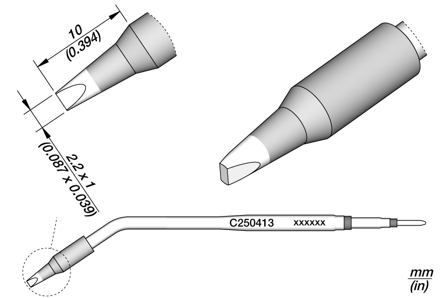 C250413 - Chisel Cartridge 2.2 x 1